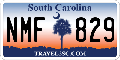 SC license plate NMF829