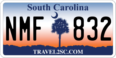 SC license plate NMF832