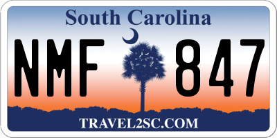SC license plate NMF847