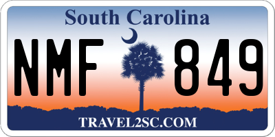 SC license plate NMF849