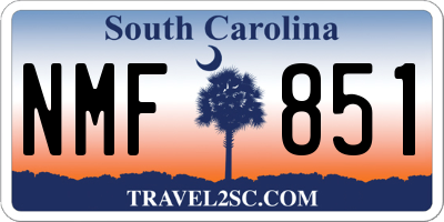SC license plate NMF851