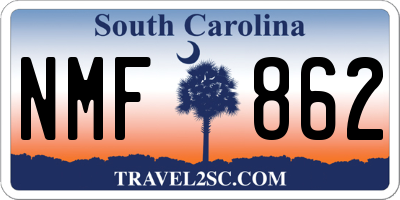 SC license plate NMF862