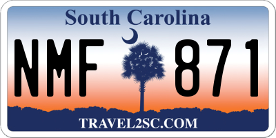 SC license plate NMF871