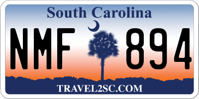 SC license plate NMF894