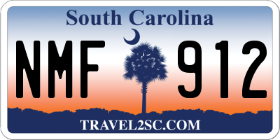 SC license plate NMF912