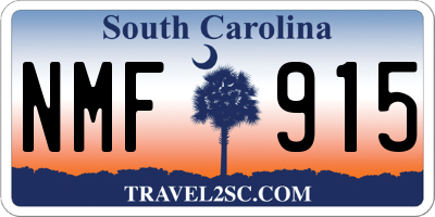 SC license plate NMF915