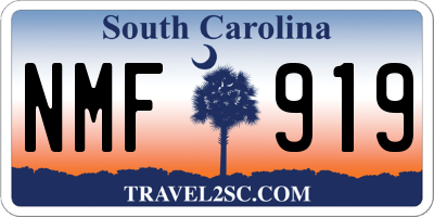 SC license plate NMF919