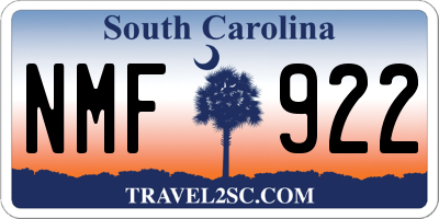 SC license plate NMF922