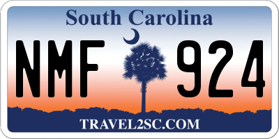 SC license plate NMF924