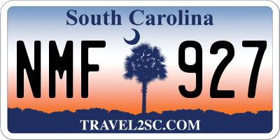 SC license plate NMF927