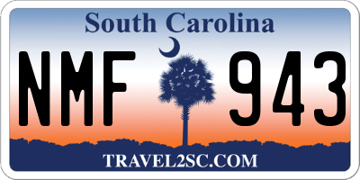 SC license plate NMF943