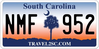 SC license plate NMF952