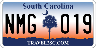 SC license plate NMG019