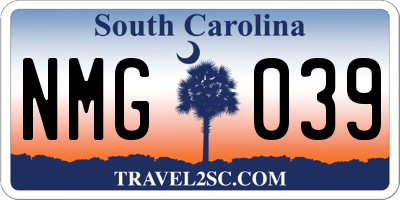 SC license plate NMG039