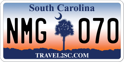 SC license plate NMG070