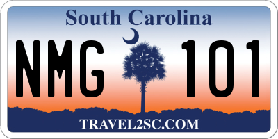 SC license plate NMG101