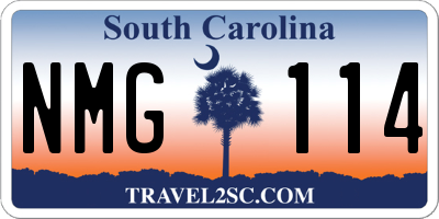 SC license plate NMG114