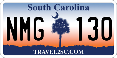SC license plate NMG130