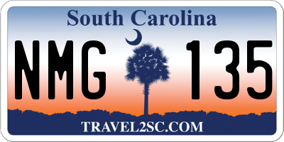 SC license plate NMG135