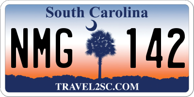 SC license plate NMG142