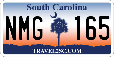 SC license plate NMG165