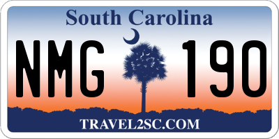 SC license plate NMG190