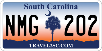 SC license plate NMG202