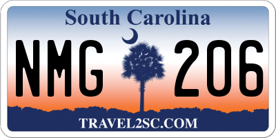 SC license plate NMG206