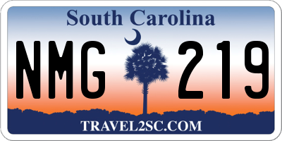 SC license plate NMG219
