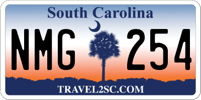 SC license plate NMG254