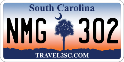 SC license plate NMG302