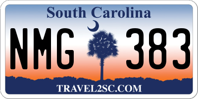 SC license plate NMG383
