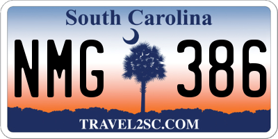 SC license plate NMG386