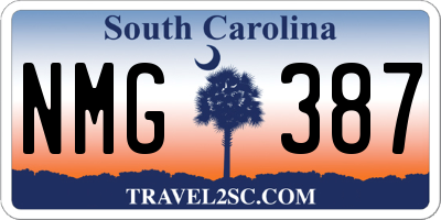 SC license plate NMG387