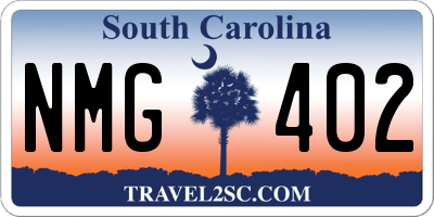 SC license plate NMG402