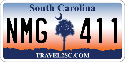 SC license plate NMG411