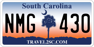 SC license plate NMG430