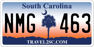 SC license plate NMG463