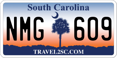 SC license plate NMG609