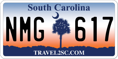 SC license plate NMG617