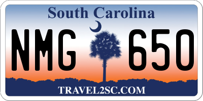 SC license plate NMG650