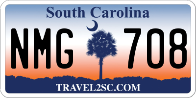 SC license plate NMG708