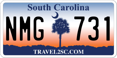 SC license plate NMG731