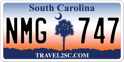 SC license plate NMG747