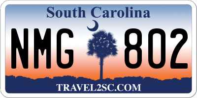 SC license plate NMG802