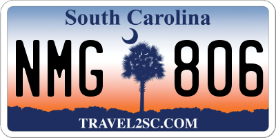 SC license plate NMG806