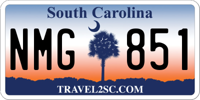 SC license plate NMG851