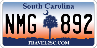 SC license plate NMG892