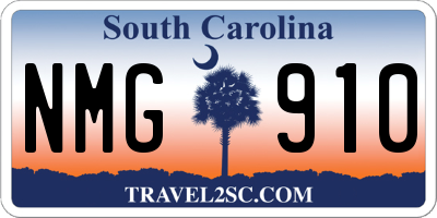 SC license plate NMG910