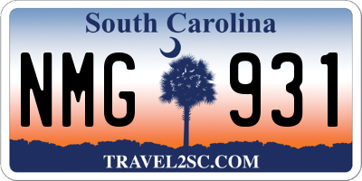 SC license plate NMG931